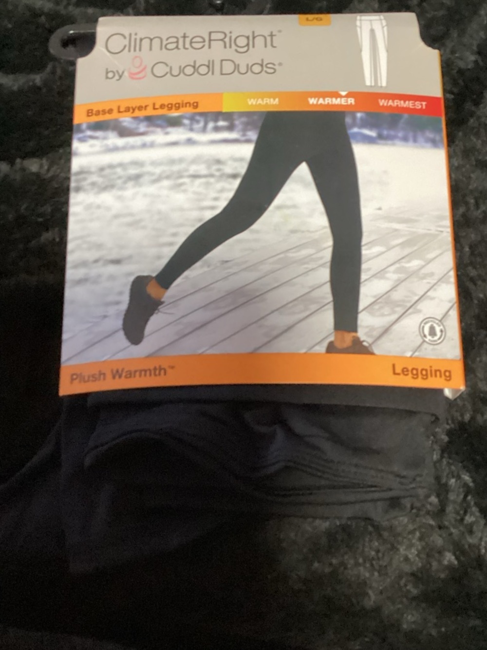 Cuddl Duds black base layer leggings-Ladies Large-NEW